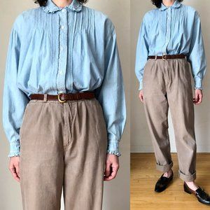 1980s vintage Banana Republic pleated chino pants 80s khaki trousers M L 29 30 W